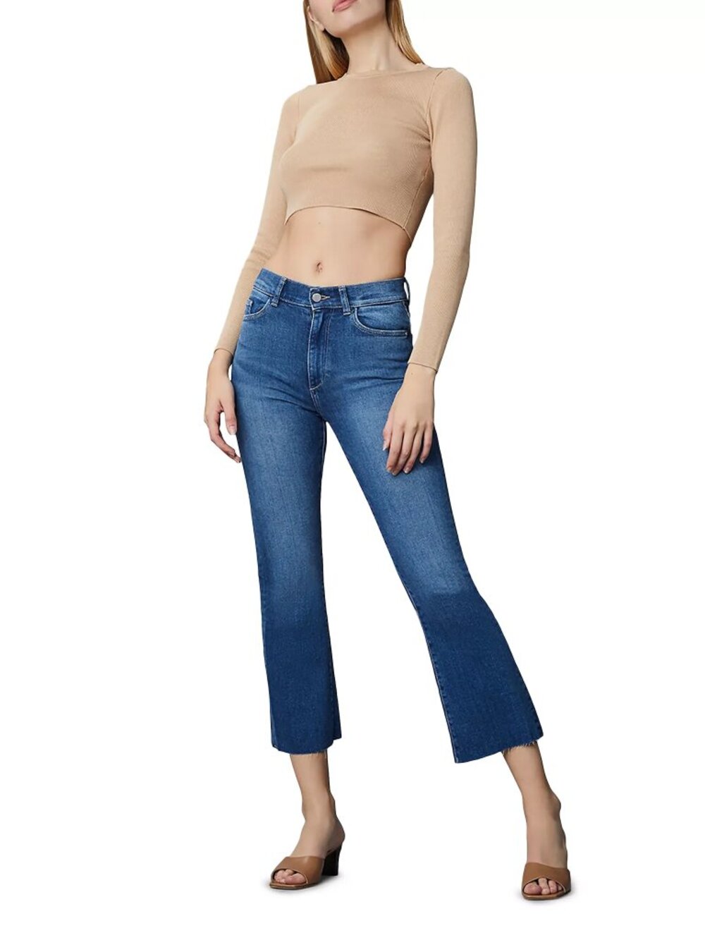 DL1961 Bridget Boot High Rise Instasculpt Crop Jean Womens Size 24 Size 2